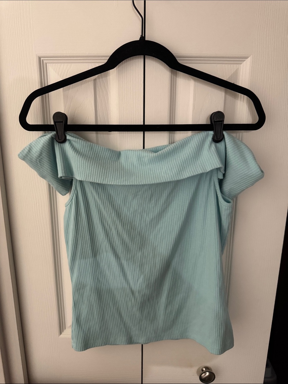 Old Navy Light Blue Off-Shoulder Ribbed Tank